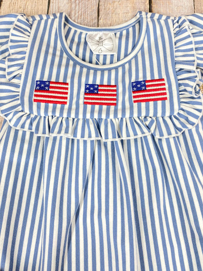 Classic Flag Stripe Dress on a wooden background