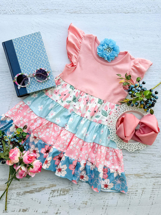 Blush Tiered Floral Dress