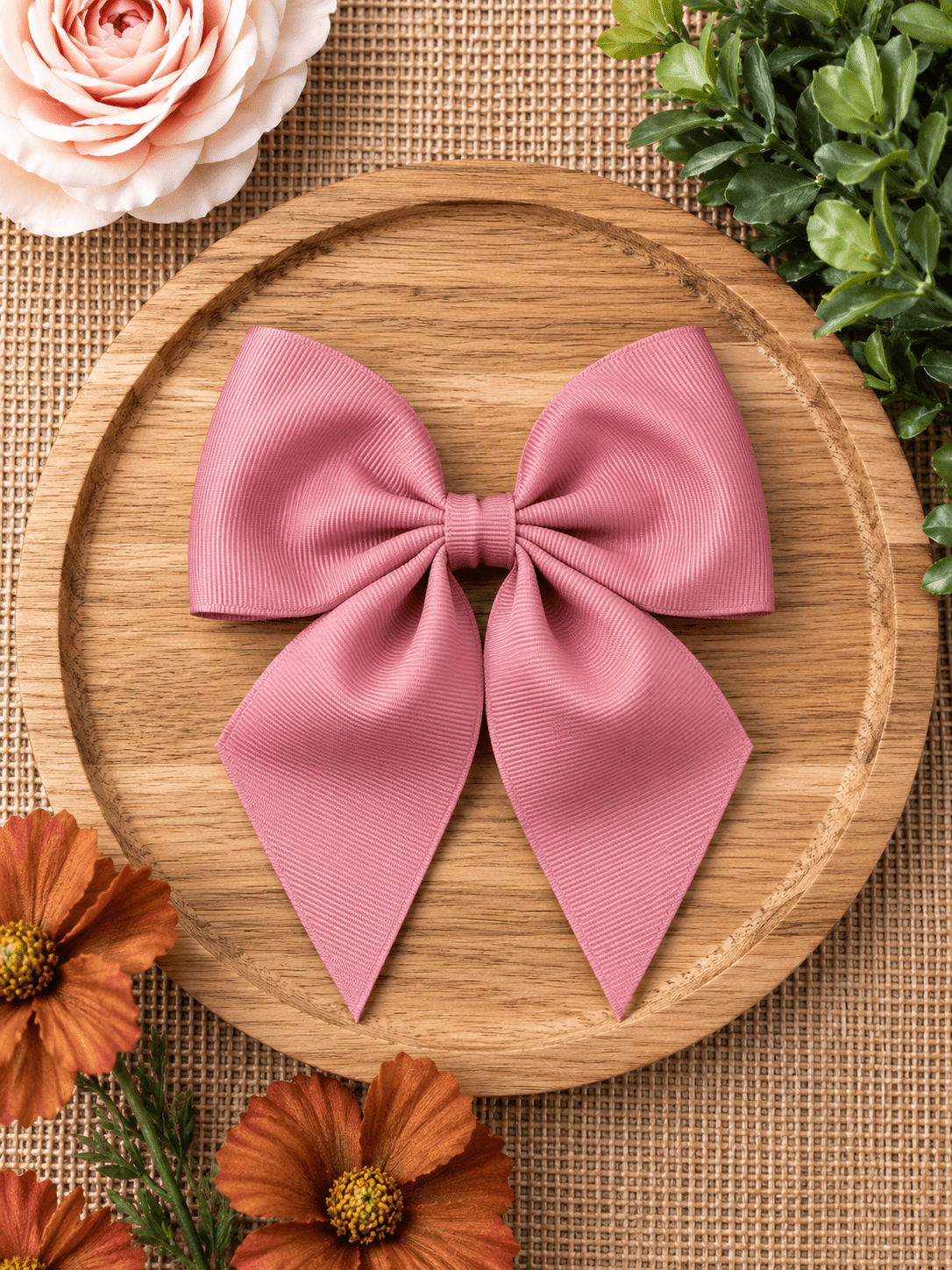 Boutique Short Tail Hair Bow | Girls Grosgrain Hair Bow