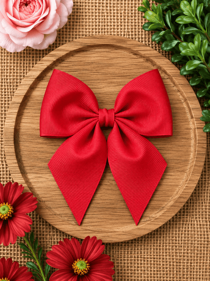Boutique Short Tail Hair Bow | Girls Grosgrain Hair Bow