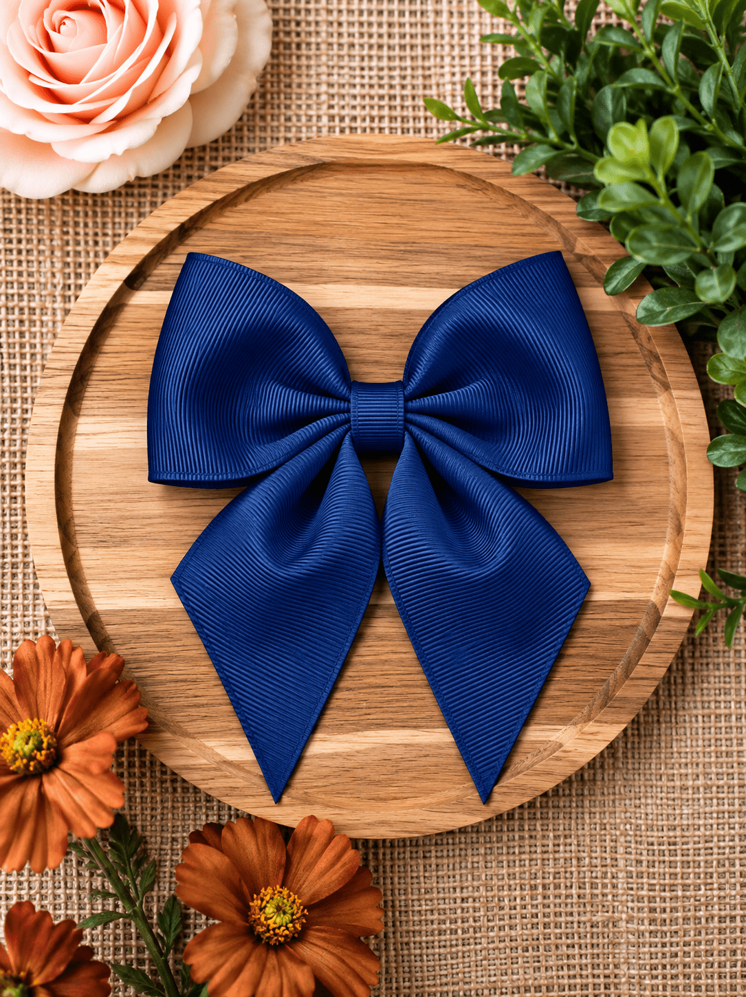 Boutique Short Tail Hair Bow | Girls Grosgrain Hair Bow