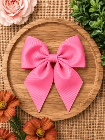 Boutique Short Tail Hair Bow | Girls Grosgrain Hair Bow