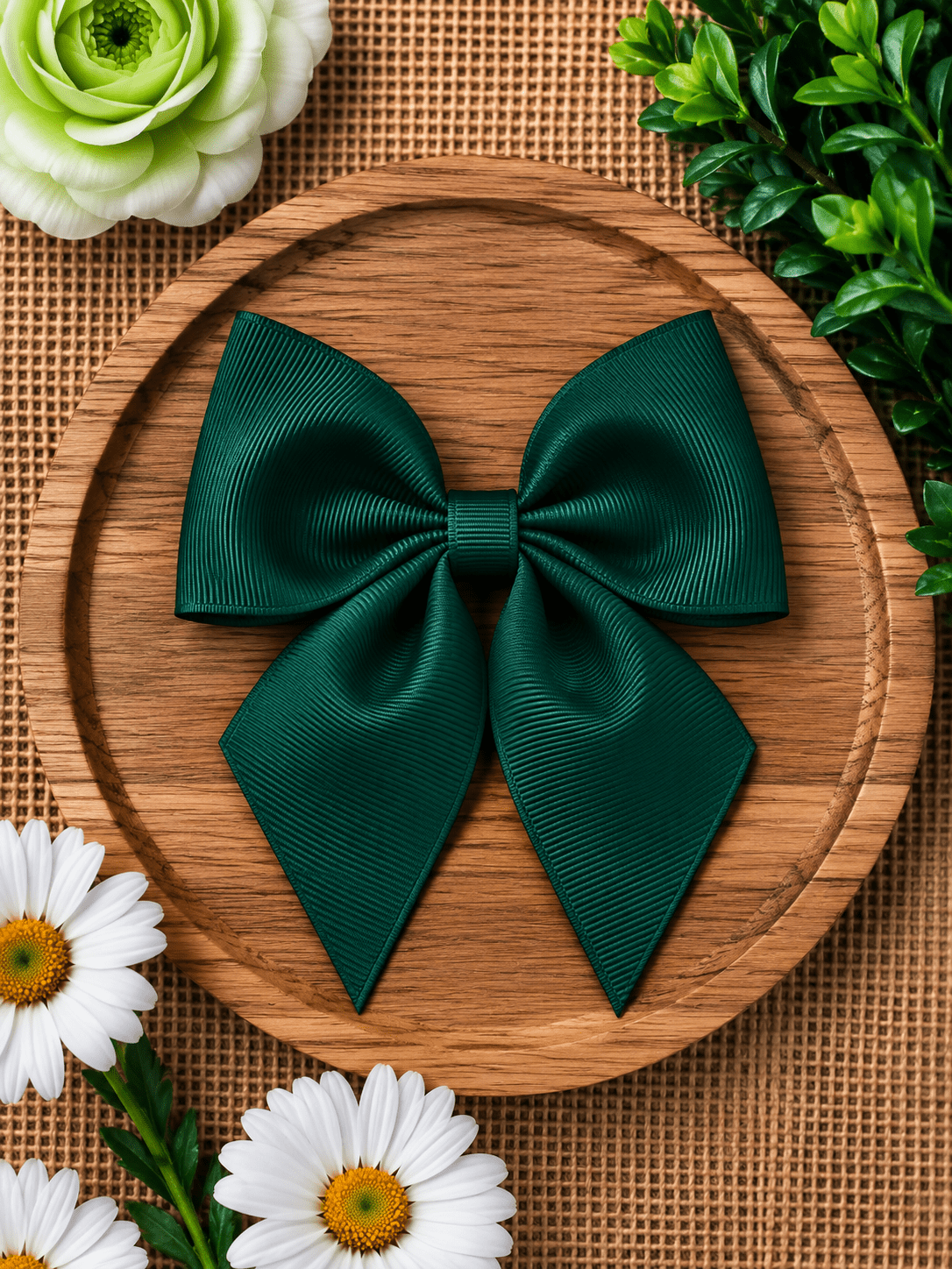 Boutique Short Tail Hair Bow | Girls Grosgrain Hair Bow