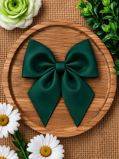 Boutique Short Tail Hair Bow | Girls Grosgrain Hair Bow