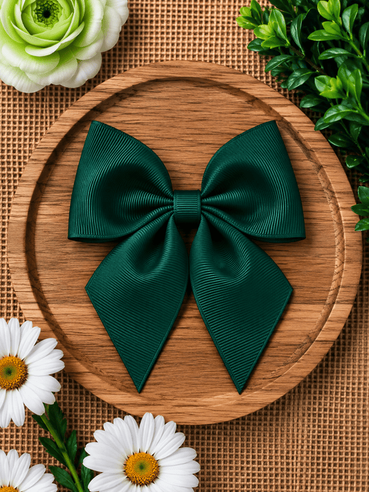 Boutique Short Tail Hair Bow | Girls Grosgrain Hair Bow