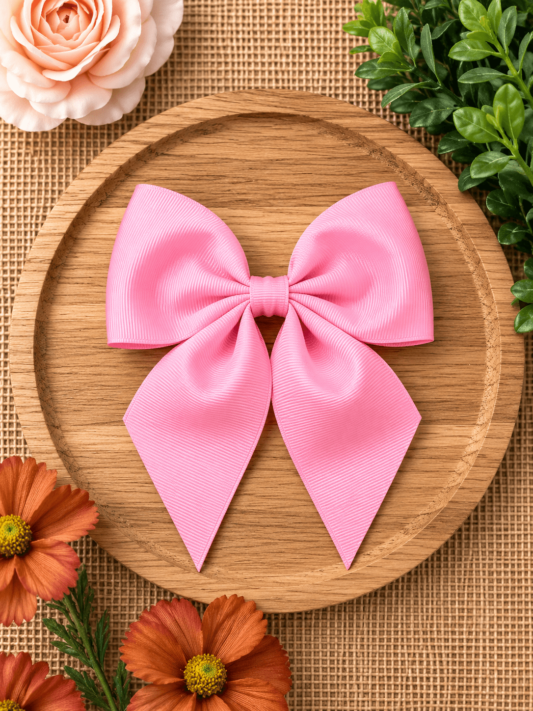 Boutique Short Tail Hair Bow | Girls Grosgrain Hair Bow