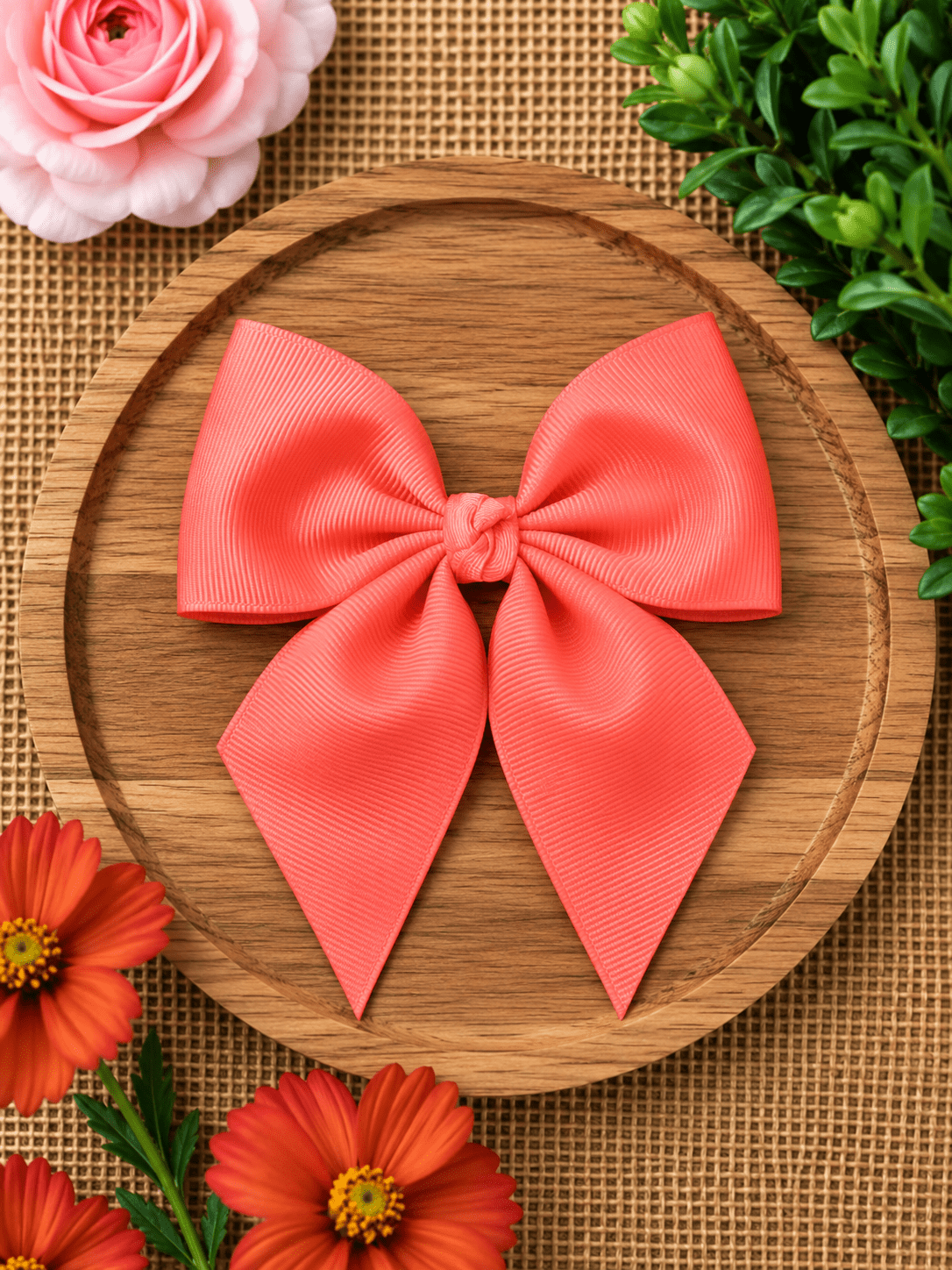 Boutique Short Tail Hair Bow | Girls Grosgrain Hair Bow