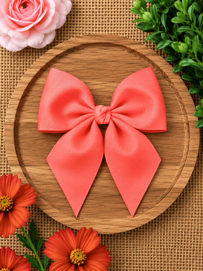 Boutique Short Tail Hair Bow | Girls Grosgrain Hair Bow