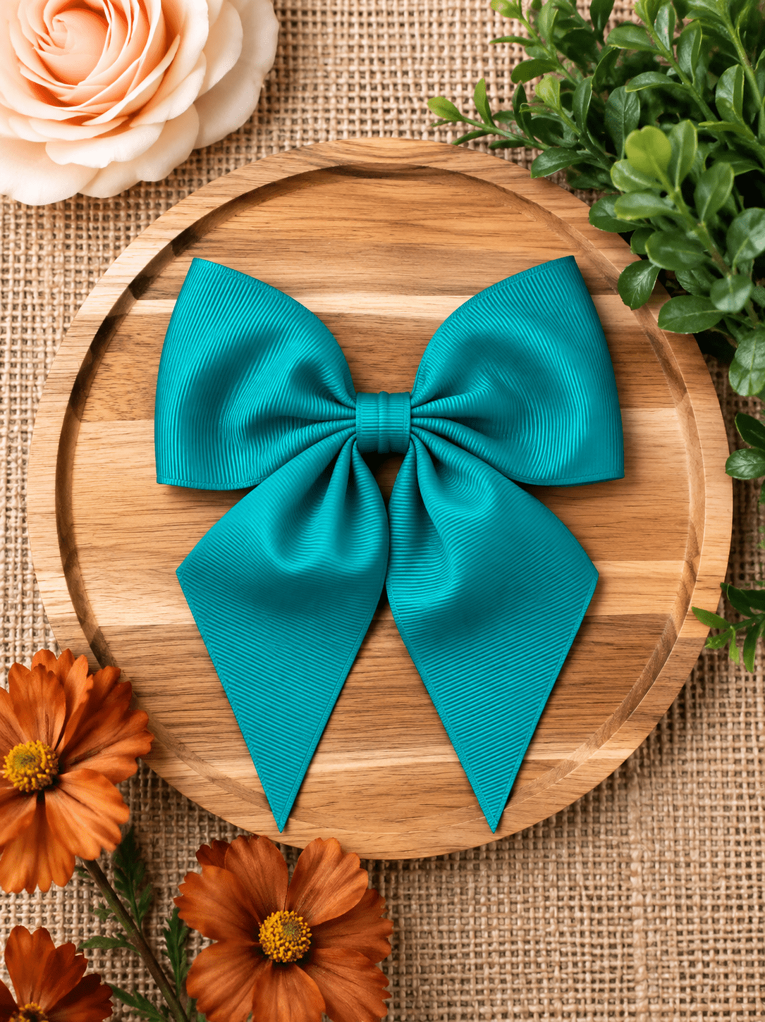 Boutique Short Tail Hair Bow | Girls Grosgrain Hair Bow