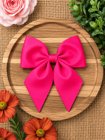 Boutique Short Tail Hair Bow | Girls Grosgrain Hair Bow