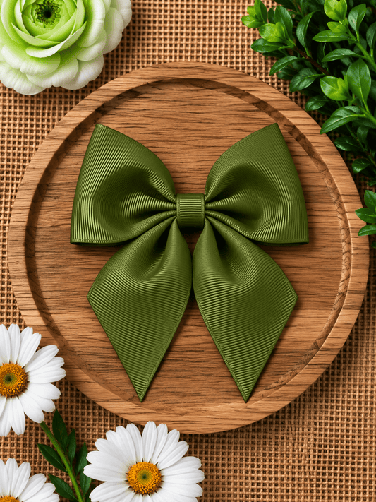Boutique Short Tail Hair Bow | Girls Grosgrain Hair Bow