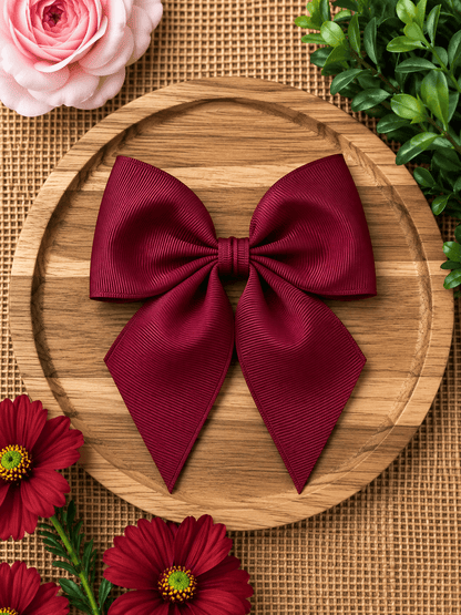 Boutique Short Tail Hair Bow | Girls Grosgrain Hair Bow