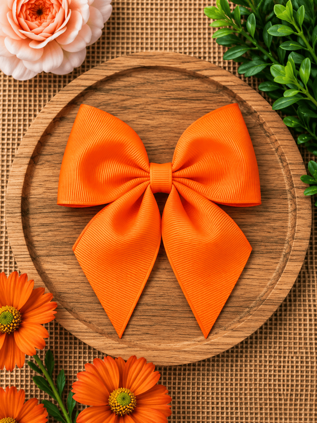 Boutique Short Tail Hair Bow | Girls Grosgrain Hair Bow
