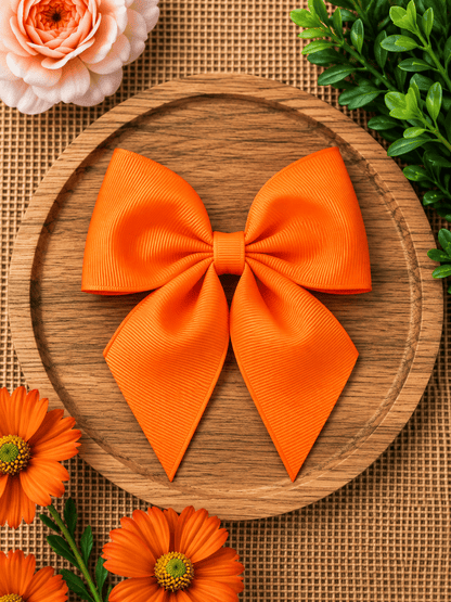 Boutique Short Tail Hair Bow | Girls Grosgrain Hair Bow