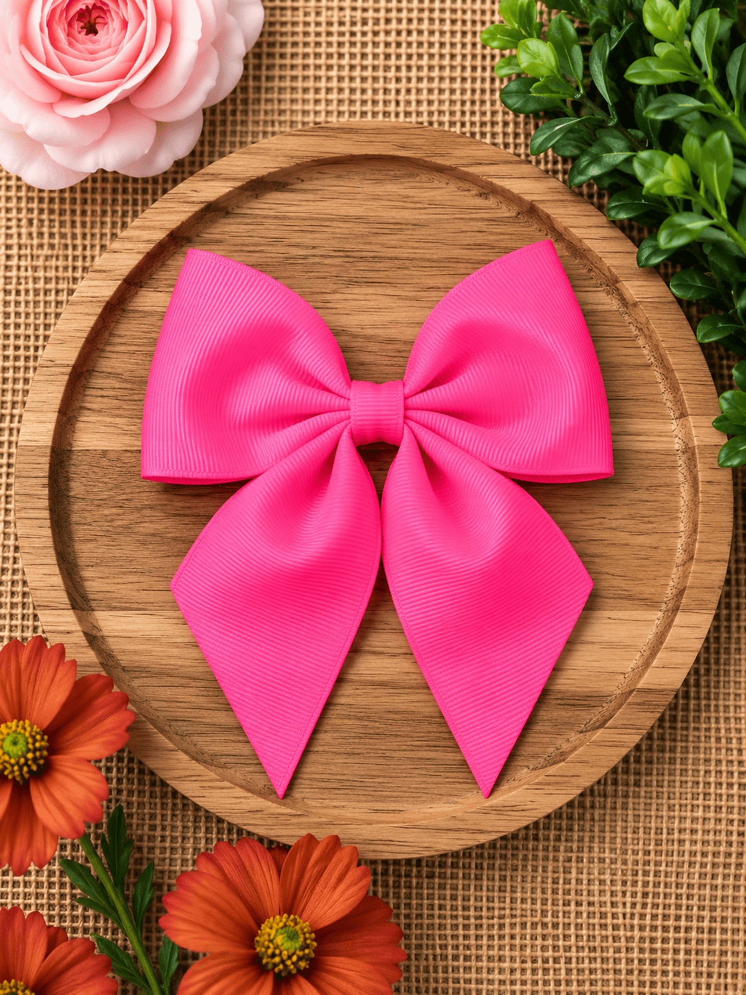 Boutique Short Tail Hair Bow | Girls Grosgrain Hair Bow