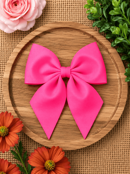 Boutique Short Tail Hair Bow | Girls Grosgrain Hair Bow