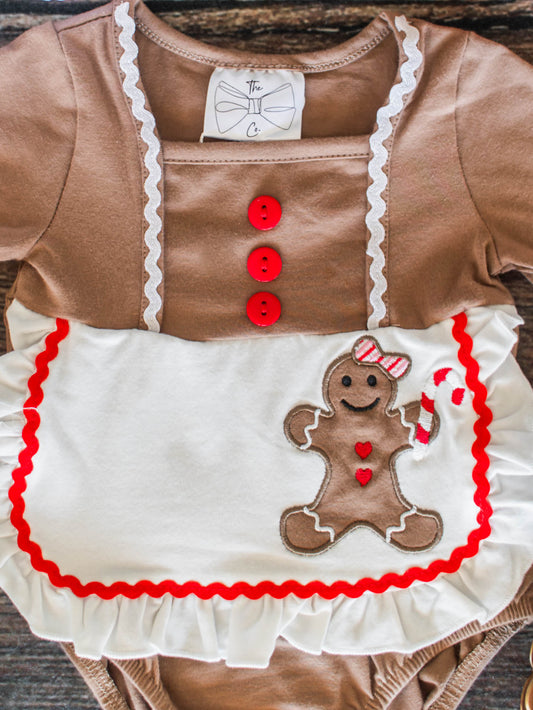 Gingerbread Baker Apron Infant Romper - Alternative view