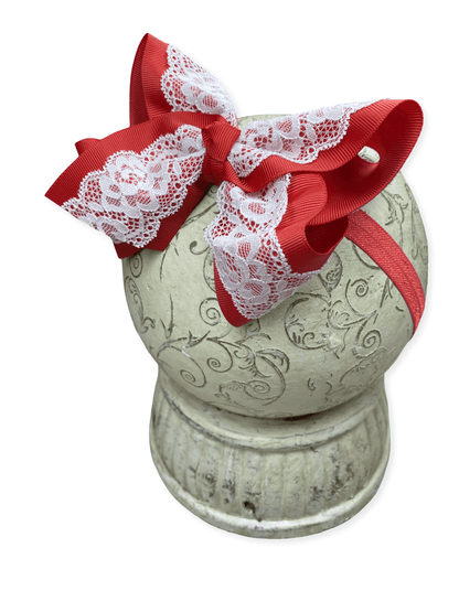 Chantilly Lace Two-Tone Bow Headband | Classic Lace Baby & Toddler Headband