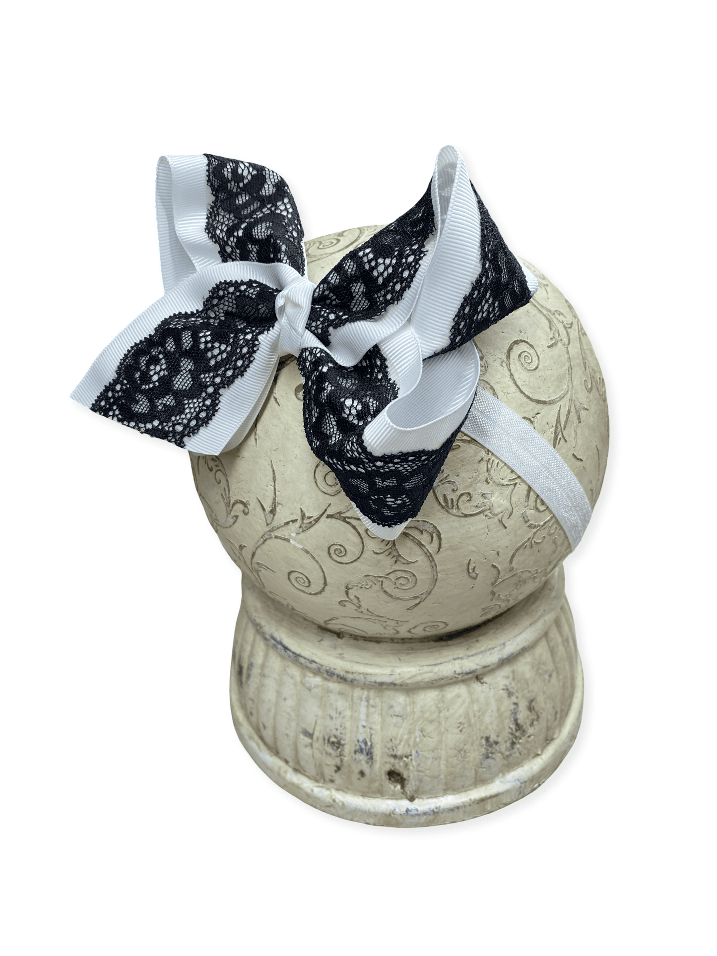 Chantilly Lace Two-Tone Bow Headband | Classic Lace Baby & Toddler Headband