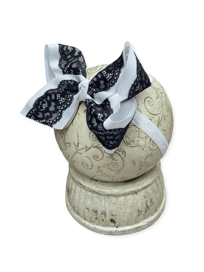 Chantilly Lace Two-Tone Bow Headband | Classic Lace Baby & Toddler Headband
