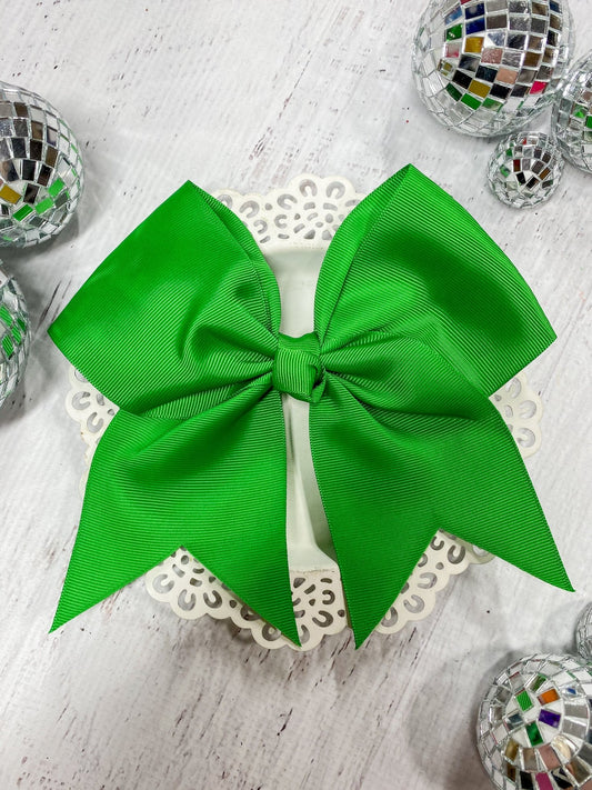 emerald solid cheer bow