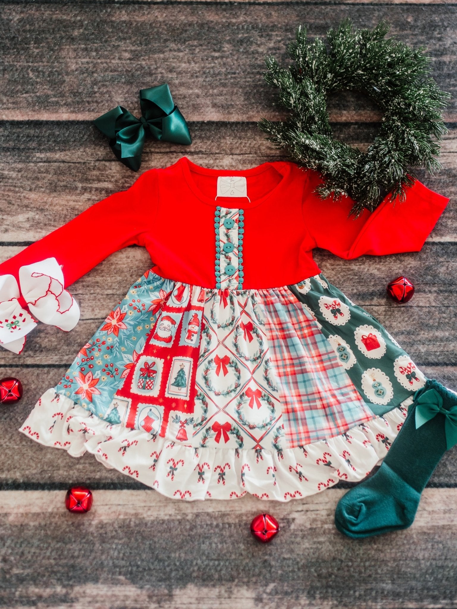 Christmas Gift Wrap Twirl Dress