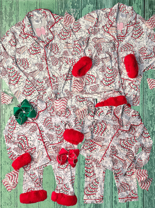 Christmas tree cake pajamas in girls, boys and women's sizes - Alternative view