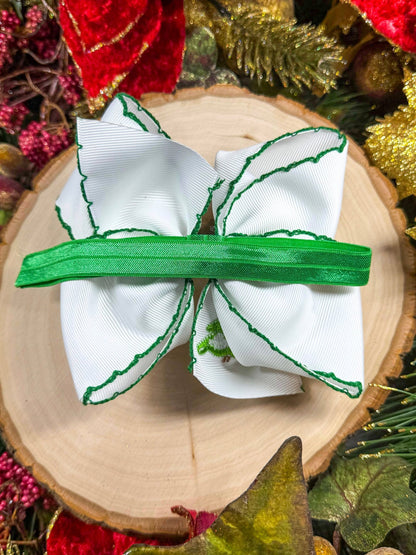 back of the headband showing the satin elastic band