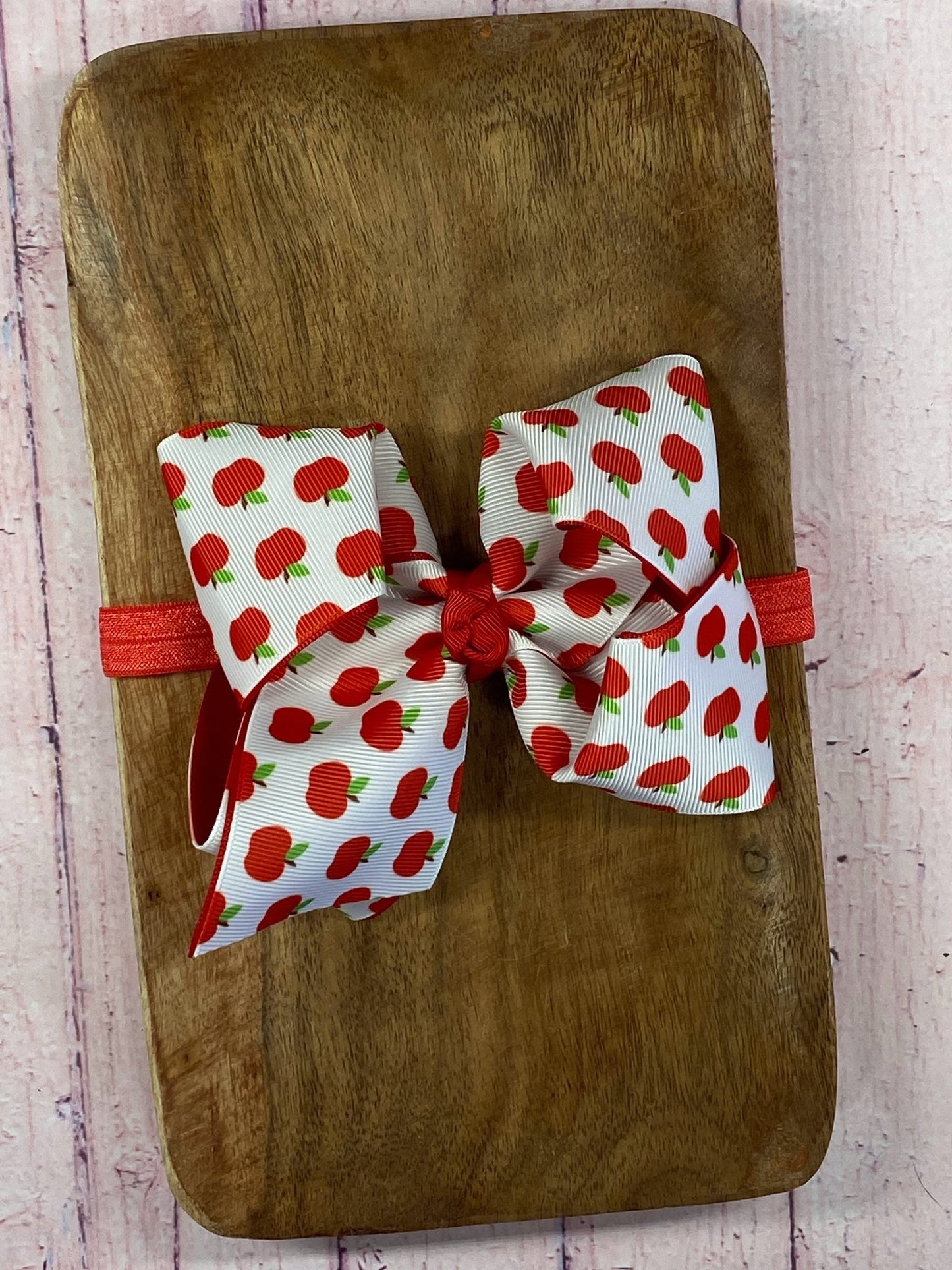Classic Double Layer Apple Bow Headband - satin elastic style