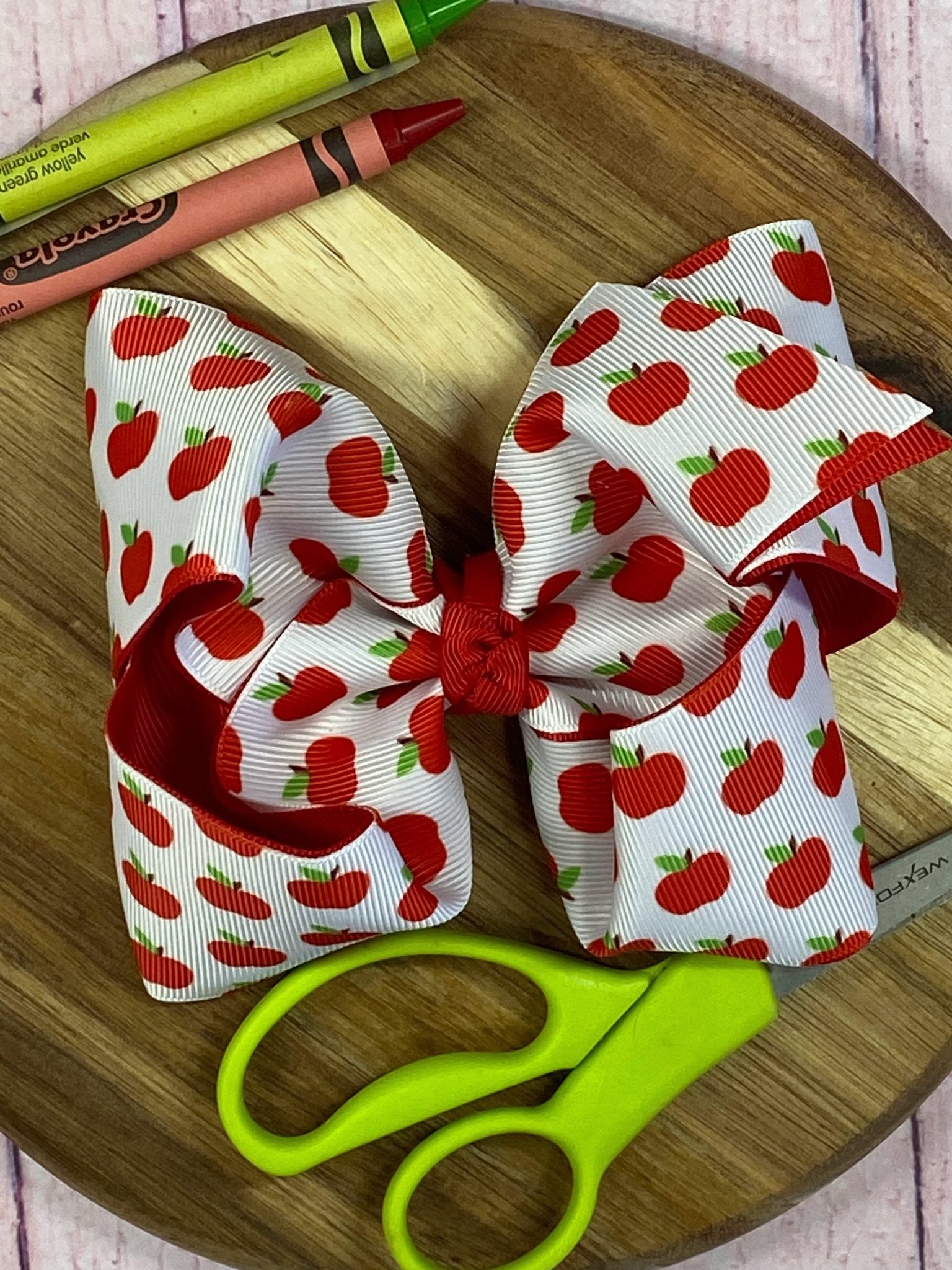 Classic Double Layer Apple Hair Bow - clip style