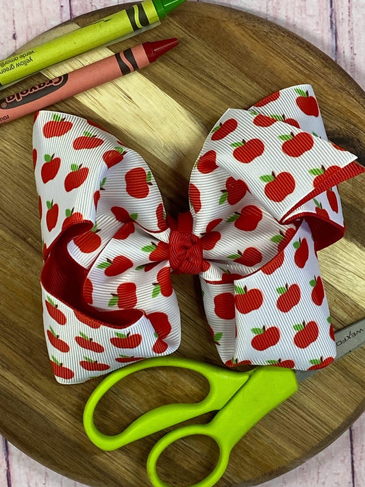 Classic Double Layer Apple Hair Bow - clip style