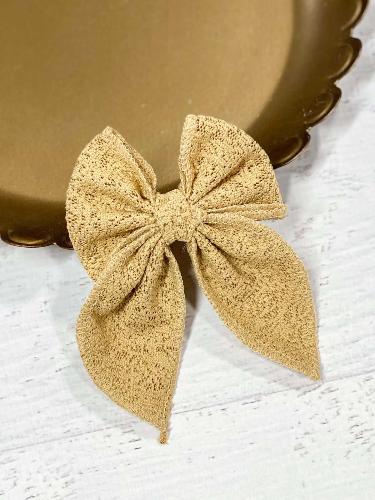 Chocolate classic eyelet lace hair bow