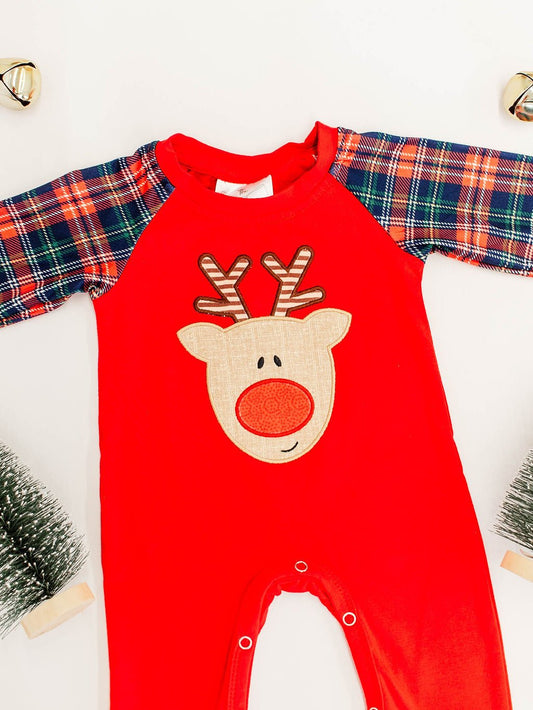 Classic Rudolf Infant Boys Onesie - Alternative view