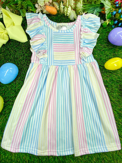 Patel striped girls summer boutique dress on grass