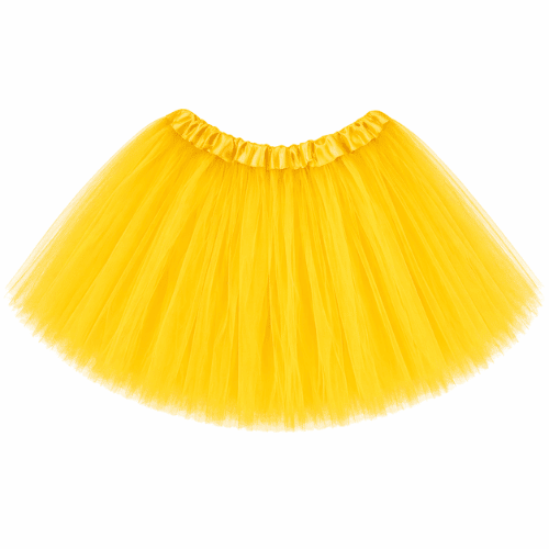 Yellow tutu skirt on a white background