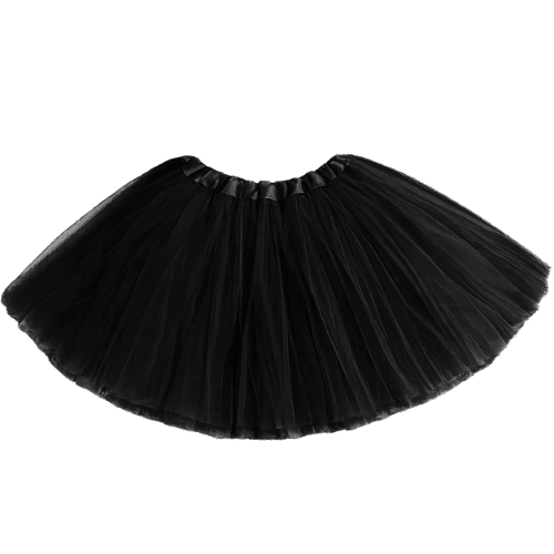 Black tutu skirt on a white background