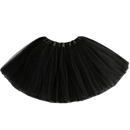 Black tutu skirt on a white background
