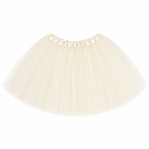 ivory tulle skirt on a white background