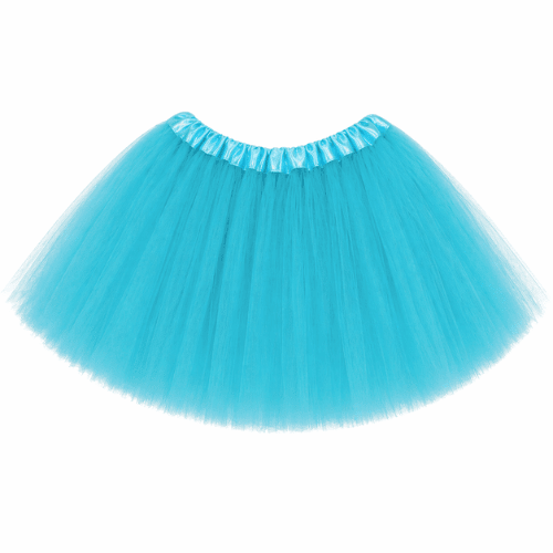 Turquoise tulle skirt on a white background