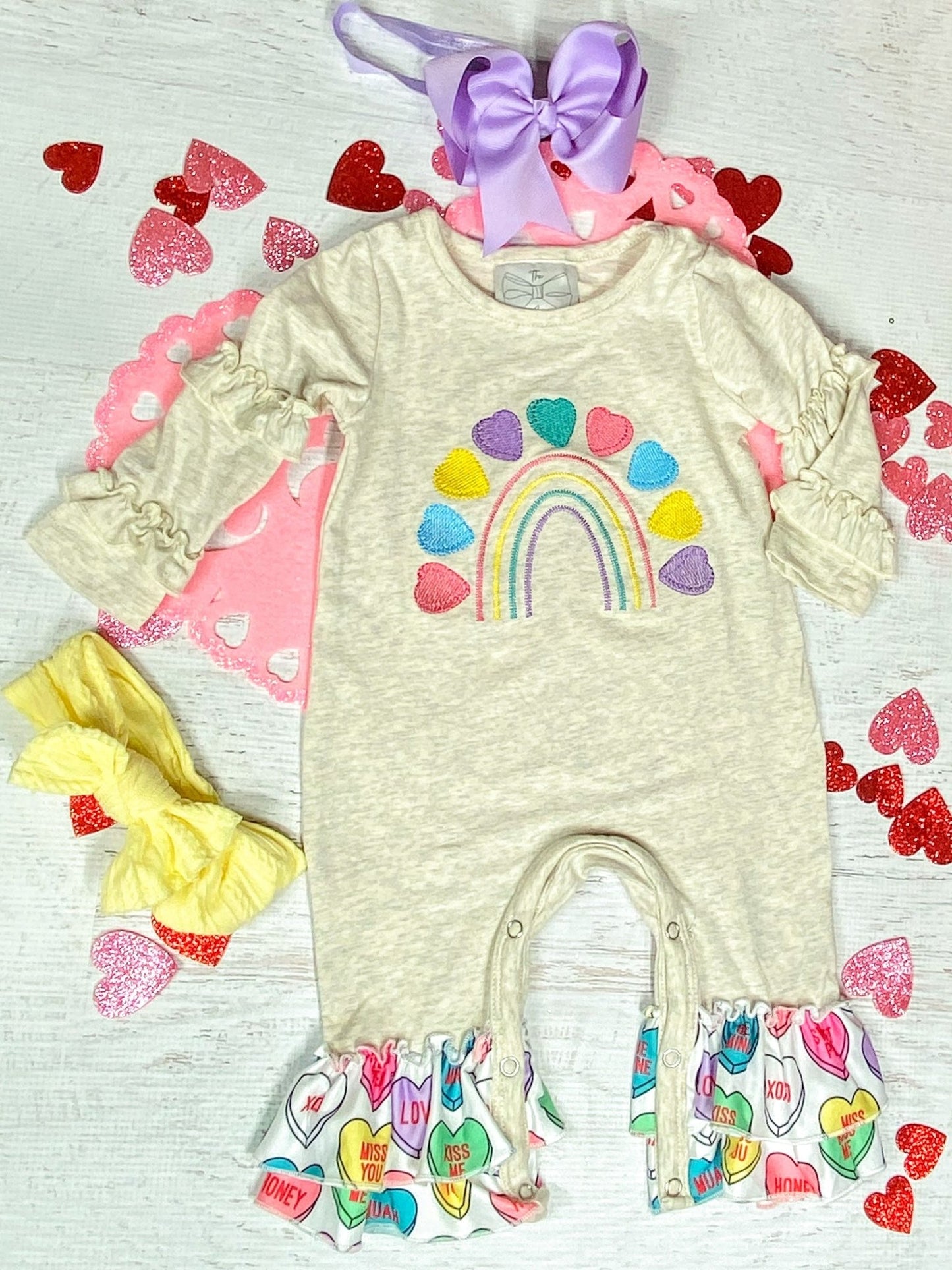 Conversation Hearts Infant Onesie