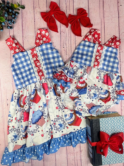 sister set of cupcake and fireworks