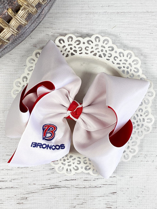 Double Layer Bay Area Broncos Hair Bow