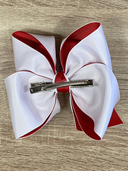 Back of the Double Layer School Spirit Hair Bows