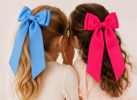 Double Looped Long Tail Boutique Hair Bow | Girls Grosgrain Hair Bow