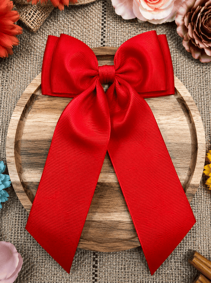 Double Looped Long Tail Boutique Hair Bow | Girls Grosgrain Hair Bow