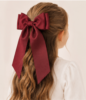 Double Looped Long Tail Boutique Hair Bow | Girls Grosgrain Hair Bow
