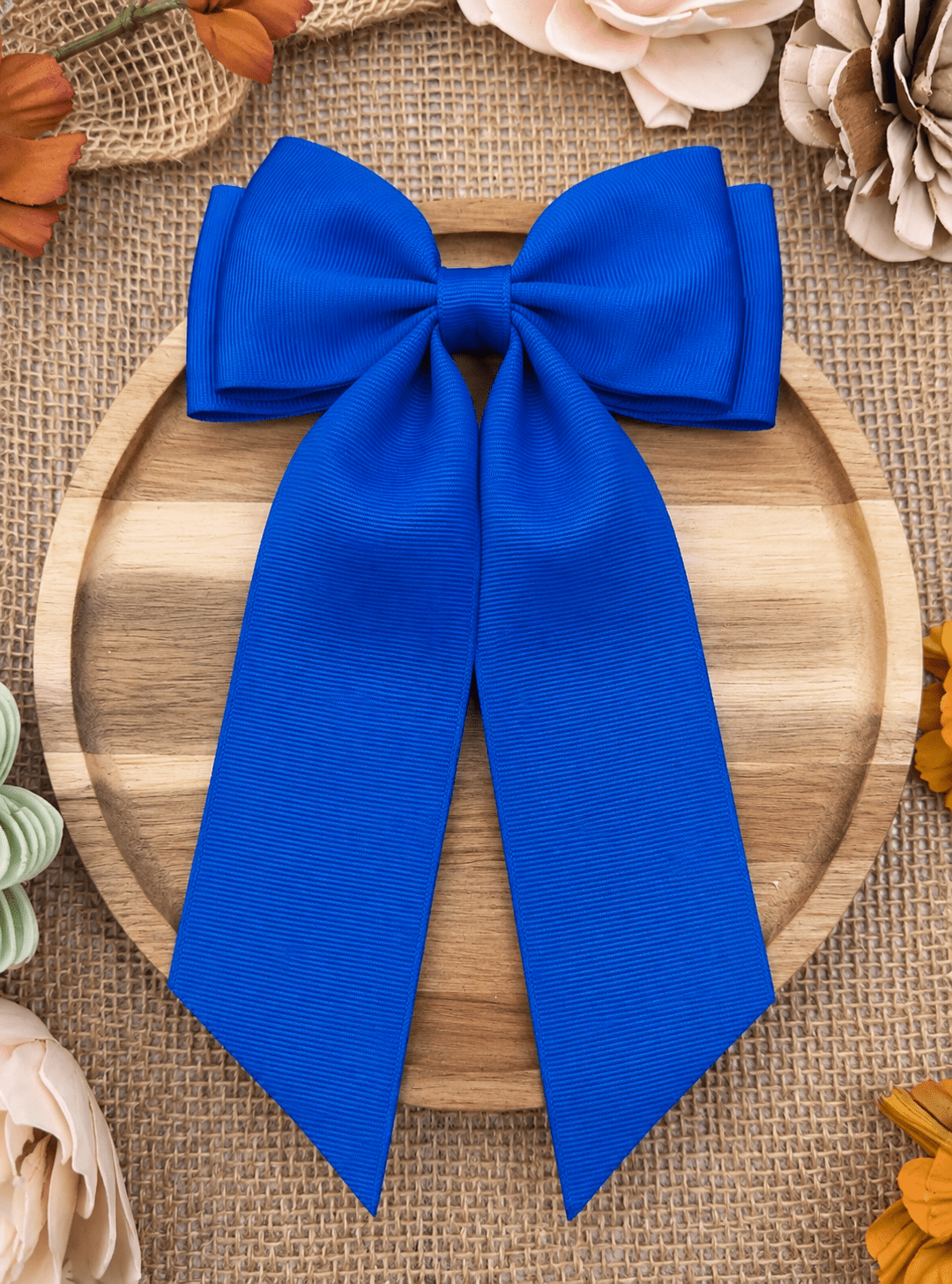 Double Looped Long Tail Boutique Hair Bow | Girls Grosgrain Hair Bow