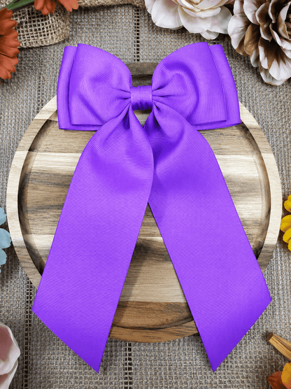 Double Looped Long Tail Boutique Hair Bow | Girls Grosgrain Hair Bow