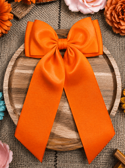 Double Looped Long Tail Boutique Hair Bow | Girls Grosgrain Hair Bow