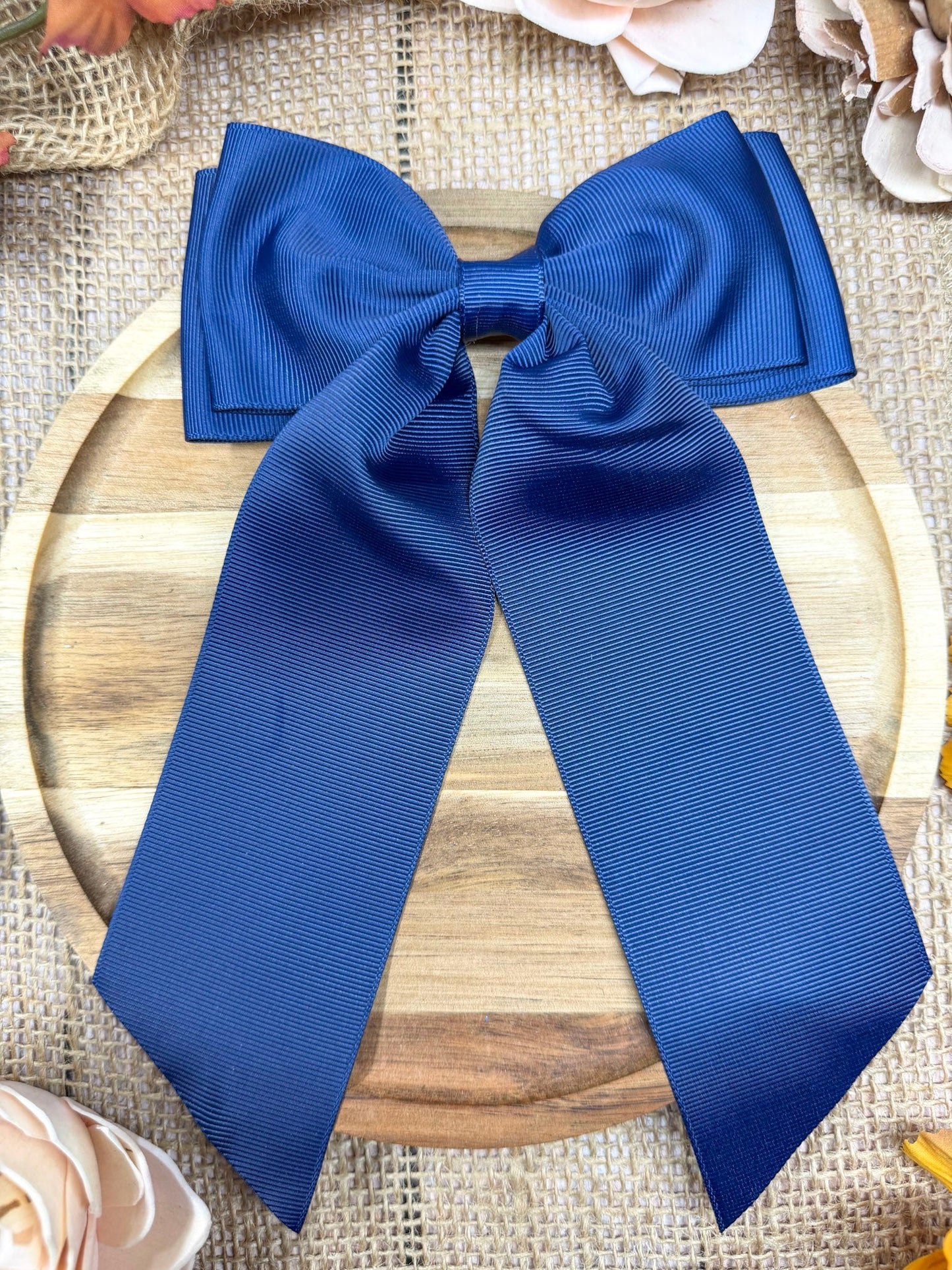 Double Looped Long Tail Boutique Hair Bow | Girls Grosgrain Hair Bow